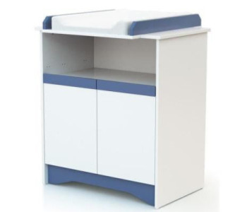 COMMODE ET TABLE A LANGER BLEU