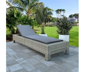 CHAISES LONGUES ET TRANSATS RESINE TRESSEE GRIS